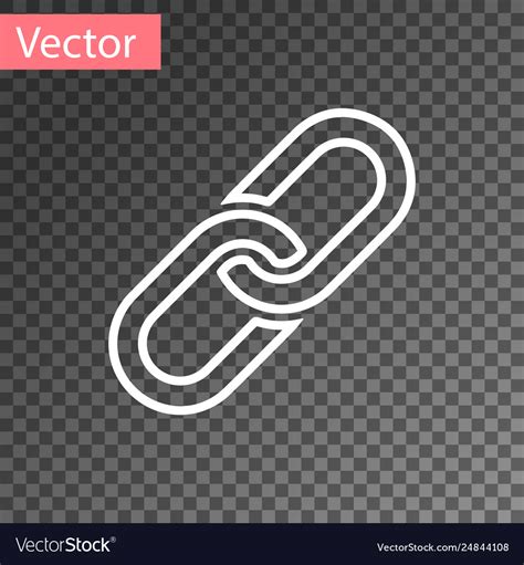 White Chain Link Icon Isolated On Transparent Vector Image