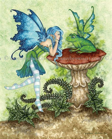 8x10 Print Frog Gossip Fairy By Amy Brown Etsy In 2020 Amy Brown