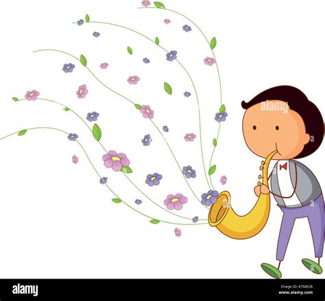 Illustration Of Child Playing A Sax Stock Vector Image And Art Alamy