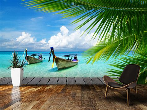 Free Download Custom Photo Wallpaper Tropical Sea View 3d Landscape