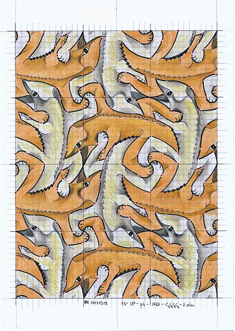 MC Escher Nr 15 Tessellation Tiling Wallpaper Reptiles Symmetry