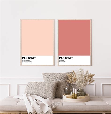 Pink Pantone Print Set Of Nude And Blush Pantone Printable Etsy