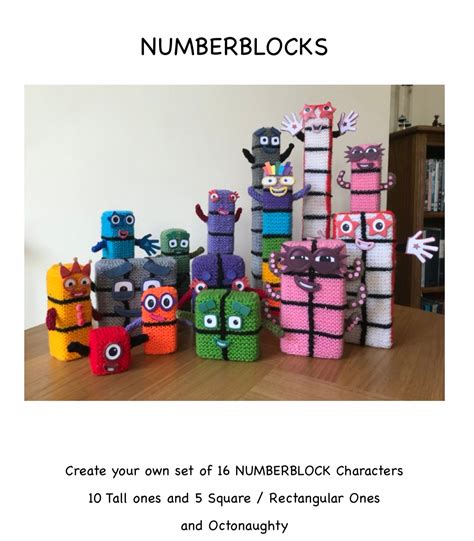 Numberblocks Knitting Pattern Create A Set Of 16 Characters Etsy