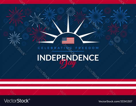 Happy Independence Day Usa Blue Background Vector Image