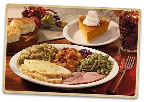 Think red and green christmas dinner plates for a traditional look, or take a more adventurous approach by mixing and matching different patterns such as snowmen, snowflakes and christmas. Cracker Barrel Christmas Take Out Dinner : Cracker Barrel, North Little Rock - Menu, Prices ...