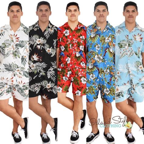 Mens Cotton Cabana Set Island Style Clothing Bachelor Party Shirts