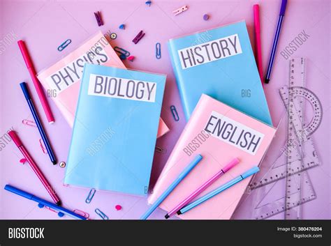 School Subject Books Image And Photo Free Trial Bigstock