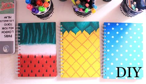 Diy Cute And Colourful Notebooks Watermelon Pineapple And Polka Dot