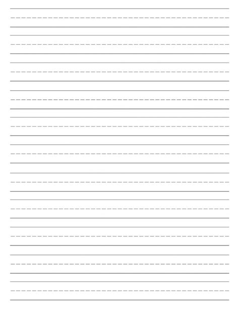 Free Printable Lined Paper Handwriting Paper Template Preschool