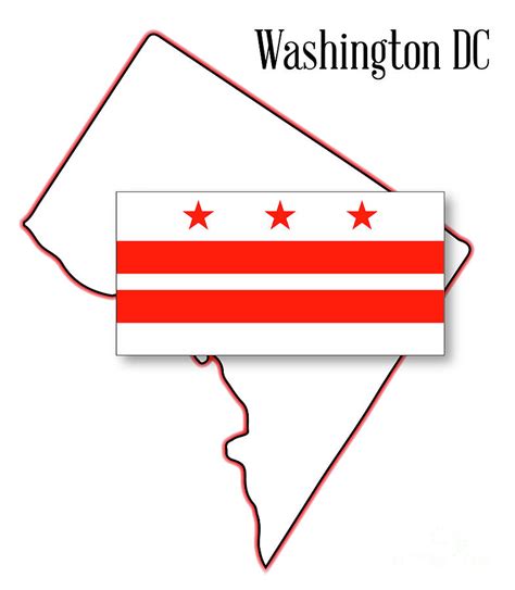 Washington Dc Map And Flag Digital Art By Bigalbaloo Stock Fine Art