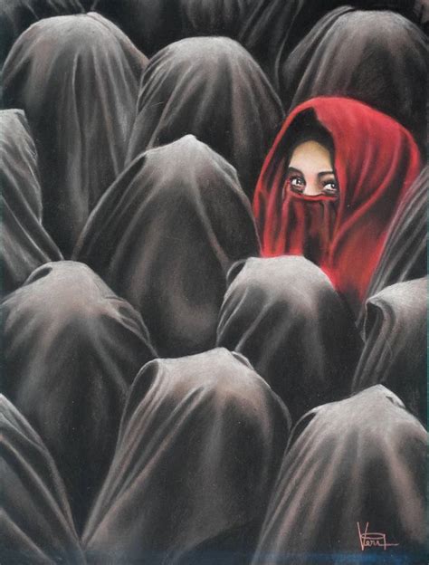 Red Hijab Drawing By Veri Apriyatno Saatchi Art