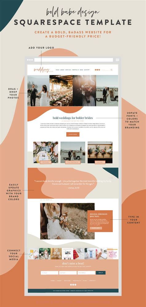 SQUARESPACE WEBSITE TEMPLATE Design: The Bold Babe | Etsy | Website