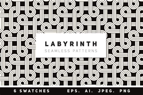 Labyrinth Seamless Patterns Set ~ Graphic Patterns ~ Creative Market
