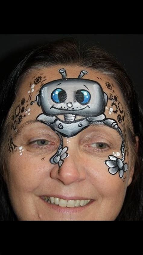 Pin Van Trace Frimousse Op Face Painting Schminken Robot Slaapfeestje