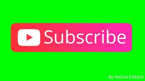 Pink Subscribe Button Green Screen ♡xxcool Editzxx