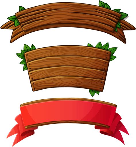 Download Logo Wood Banner Plank Sign Png Download Free Cartoon Wood