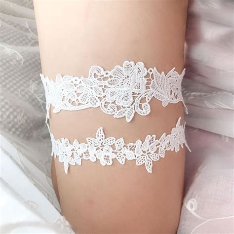 2pcs Set Wedding Garters Lace Embroidery Floral Sexy Garters For Women