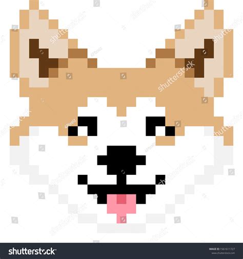 Vector Pixel Art Shiba Inu Dog Stock Vector Royalty Free 1561611727