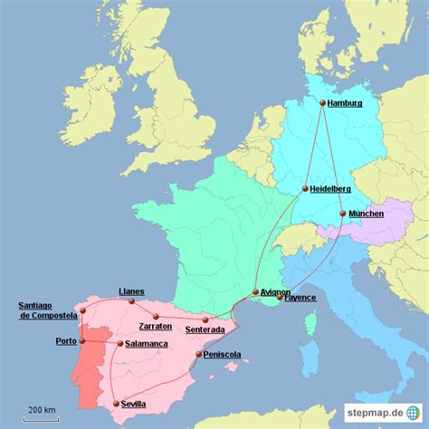 Spanien landkarte und portugal landkarte. StepMap - Frankreich - Spanien - Portugal April/Mai 2015 ...