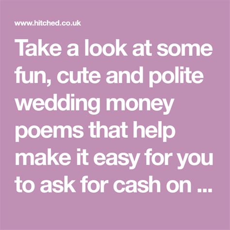 Wedding Money Poems How To Ask For Money Instead Of Gifts Money Poem