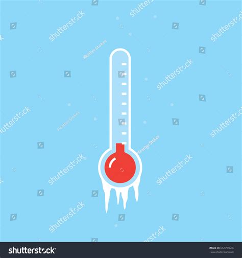 Frozen Thermometer On Blue Background Stock Vector Royalty Free