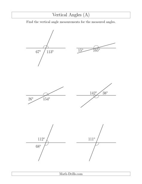 15 Geometry Vertical Angles Worksheet