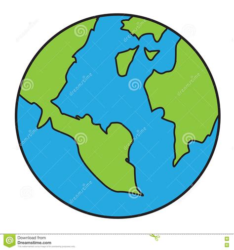 Planet Earth Cartoon Stock Vector Illustration Of Drawing