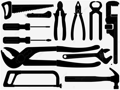Hand Tools Silhouettes Over White Plumbing Hand Loosen Socket Png