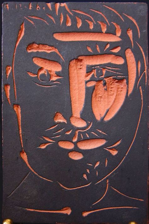 Pablo Picasso Mans Face 1966 Picasso Drawing Linocut Picasso