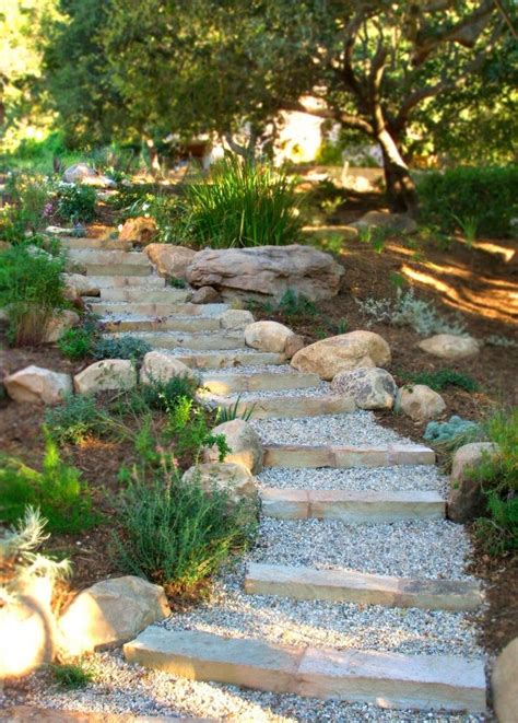 40 Brilliant Ideas For Stone Pathways In Your Garden Garden Design Garden Stairs Sloped Garden