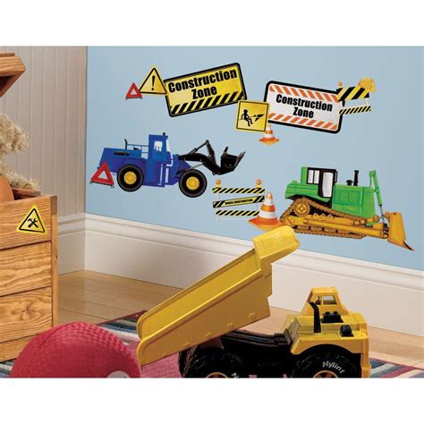 Find the best construction truck decals and construction site equipment decal designs at discount prices at vinyl disorder for every fan of building site vehicles. 5 in. x 11.5 in. Construction Trucks Peel and Stick Wall ...