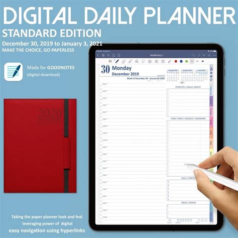 Digital Daily Planner 2021 Productivity Planner Goodnotes Etsy