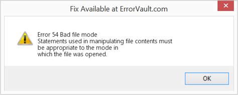 How To Fix Error 54 Bad File Mode Statements Used In Manipulating