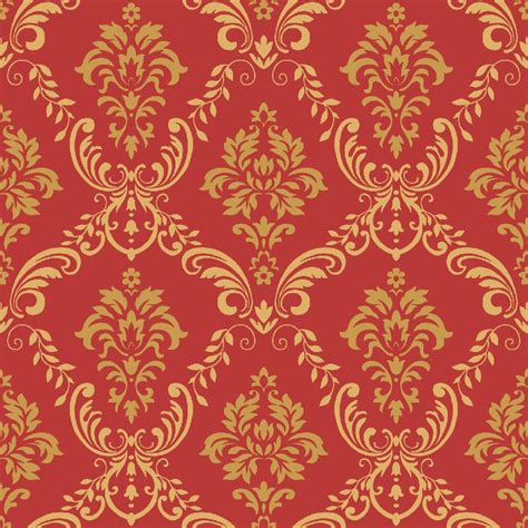 Gold And Red Damask Wallpaper A11 29p12 Decor City