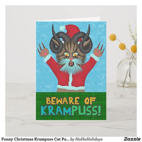 Funny Christmas Krampuss Cat Pun Holiday Humour Zazzle Christmas