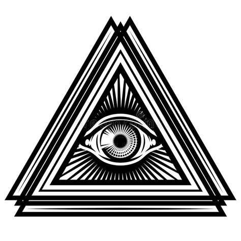 All Seeing Eye Of God In Triangle Sacred Symbol In A Stylized