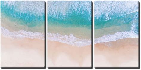 wall26 3 piece canvas wall art tropical beach with white sand and clear waves ebay
