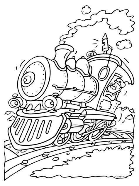 Kleurplaat Stoomtrein in landschap Kleurplaten.nl