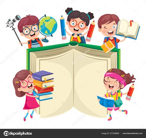 Happy Cute Cartoon School Children Stock Illustration By ©yusufdemirci