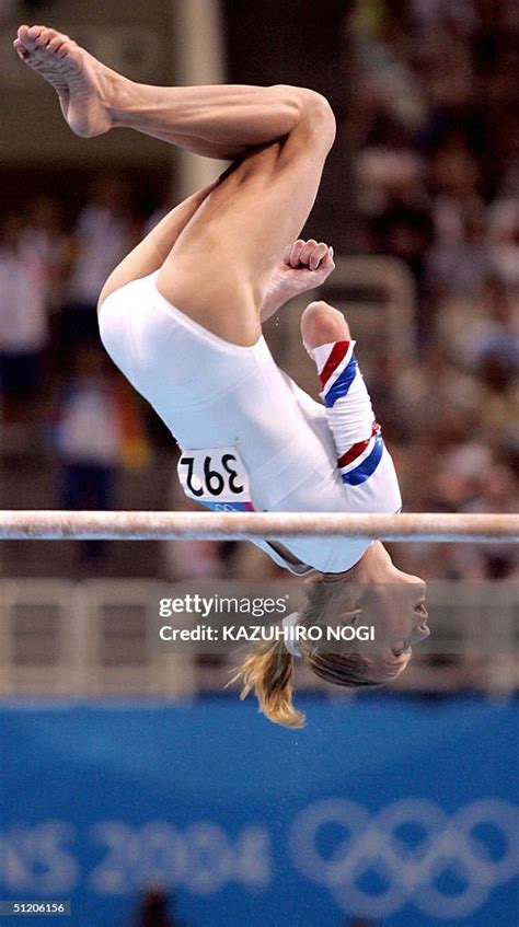 russian svetlana khorkina performs in the women s uneven bars final news photo getty images