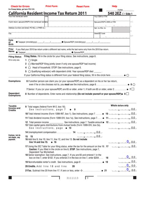 Fillable Form 540 Printable Forms Free Online