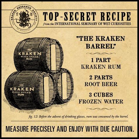They specialize in making black spiced rum made from sweet molasses. The Kraken Barrel | Drinks alcohol recipes, Mixed drinks ...