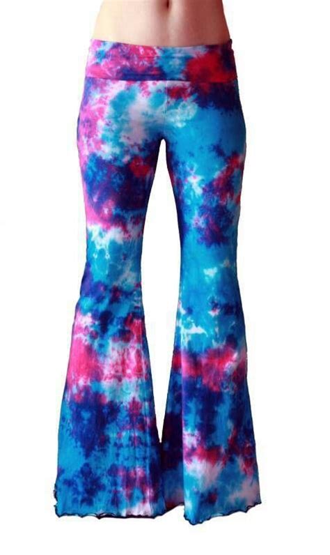 Tie Dye Flared Yoga Pants Flare Pants Tie Dye Yoga Purple Tie Dye