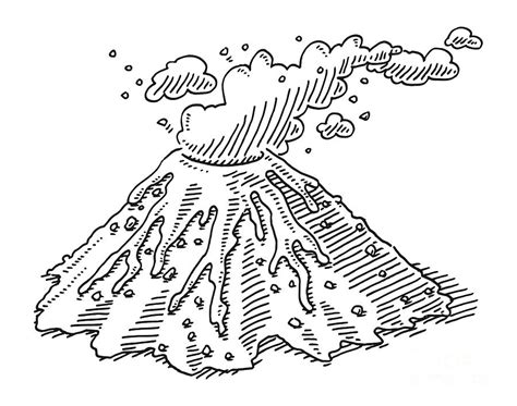 Erupting Volcano Drawing Drawing By Frank Ramspott Pixels