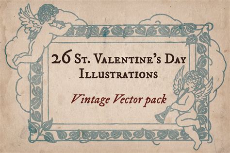 Vintage Valentines Illustrations Graphic Objects ~ Creative Market