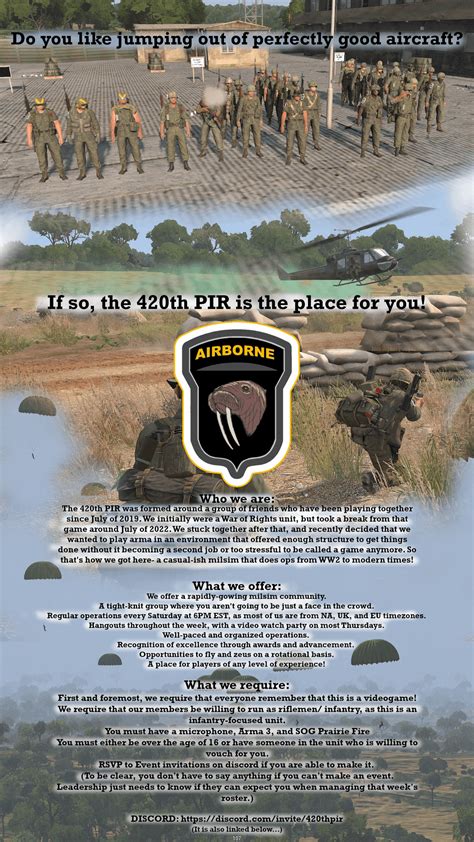 A3 Casual Milsim Recruiting The 420th Pir Is The Place To Be All