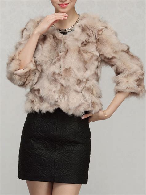 Blousons en cuir, vestes, doudounes, pantalons, jupes et manteaux en cuir parmi les grandes marques de la mode : Veste courte en fourrure de renard unicolore - Milanoo.com