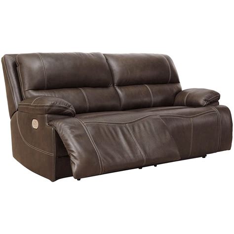 Buy Ashley Furniture Ricmen Leather Power Reclining Sofa In Walnut