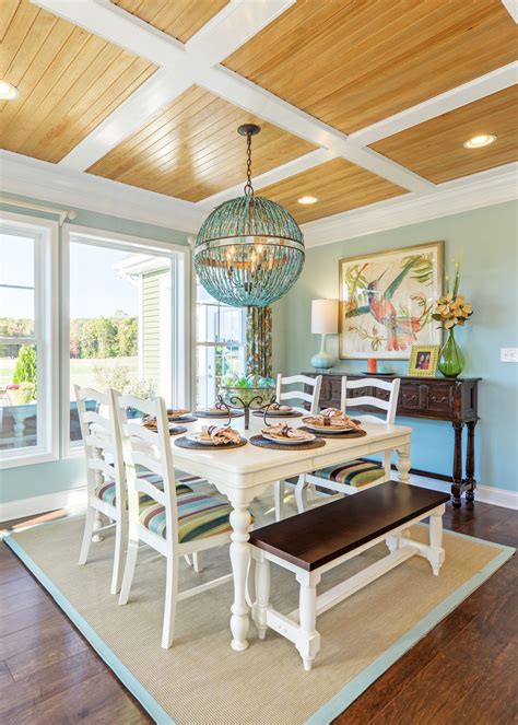 Love The Paneled Ceiling In This Kingfisher Dining Nook Luxury Beach