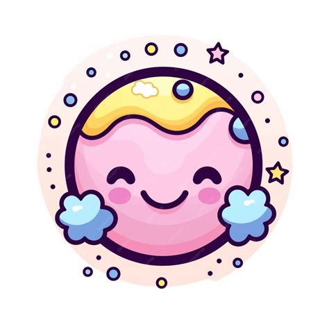 Premium Ai Image Cartoon Illustration Of A Pink Planet With A Smiling